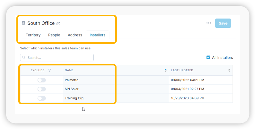 Control Installer Access by Sales Team in Enerflo.