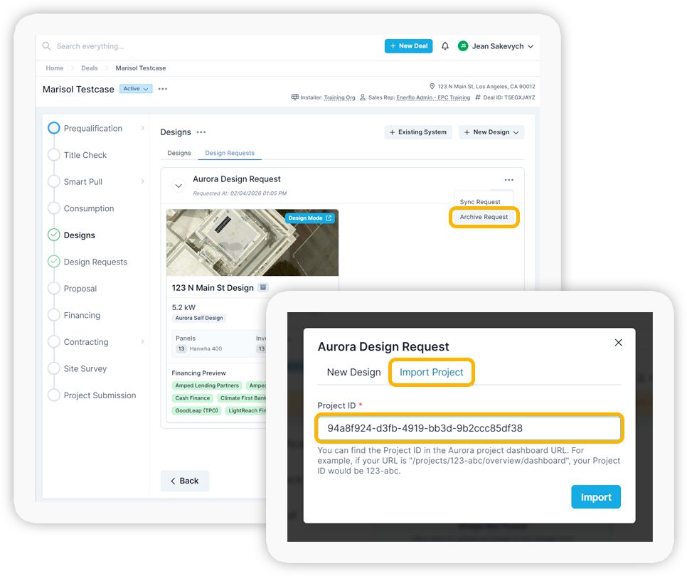 Aurora Solar Designs Now Archivable in Enerflo.