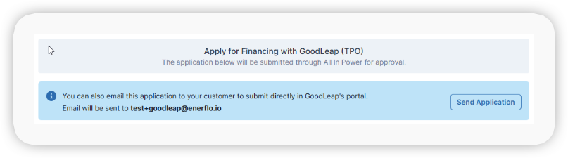 Support for GoodLeap TPO Emailed Applications.