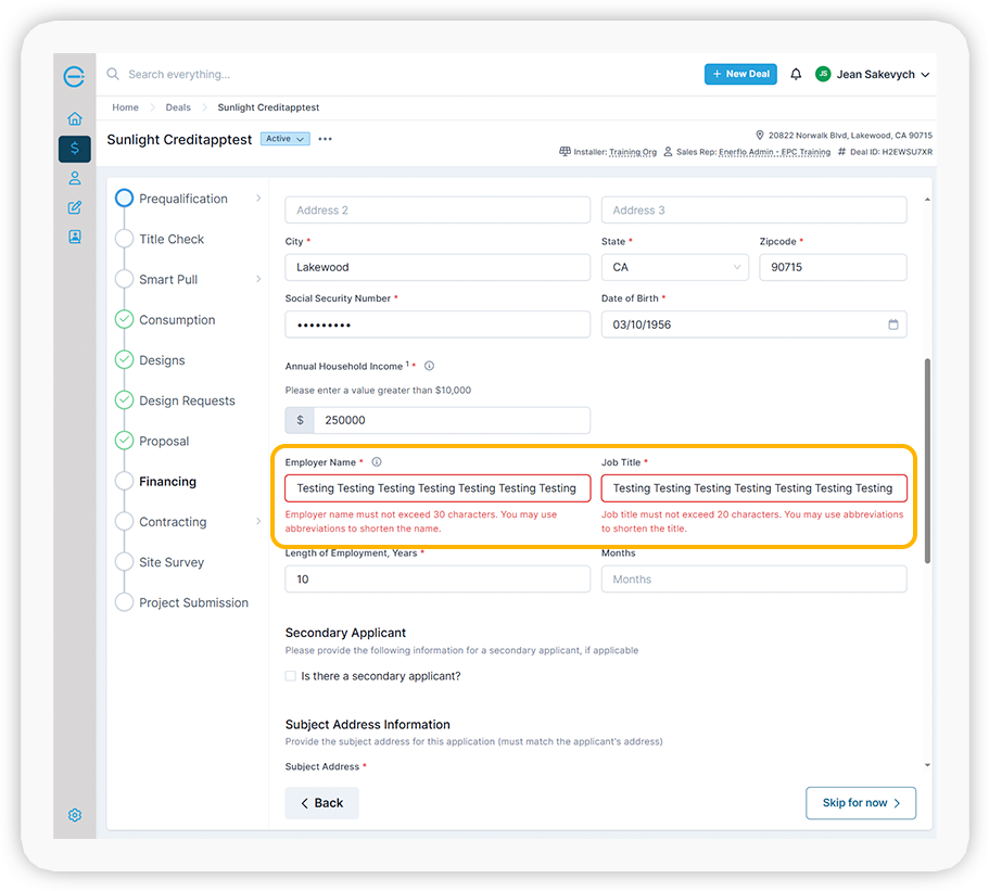 Enerflo - Clearer Formatting Error Messages for Sunlight Applications.